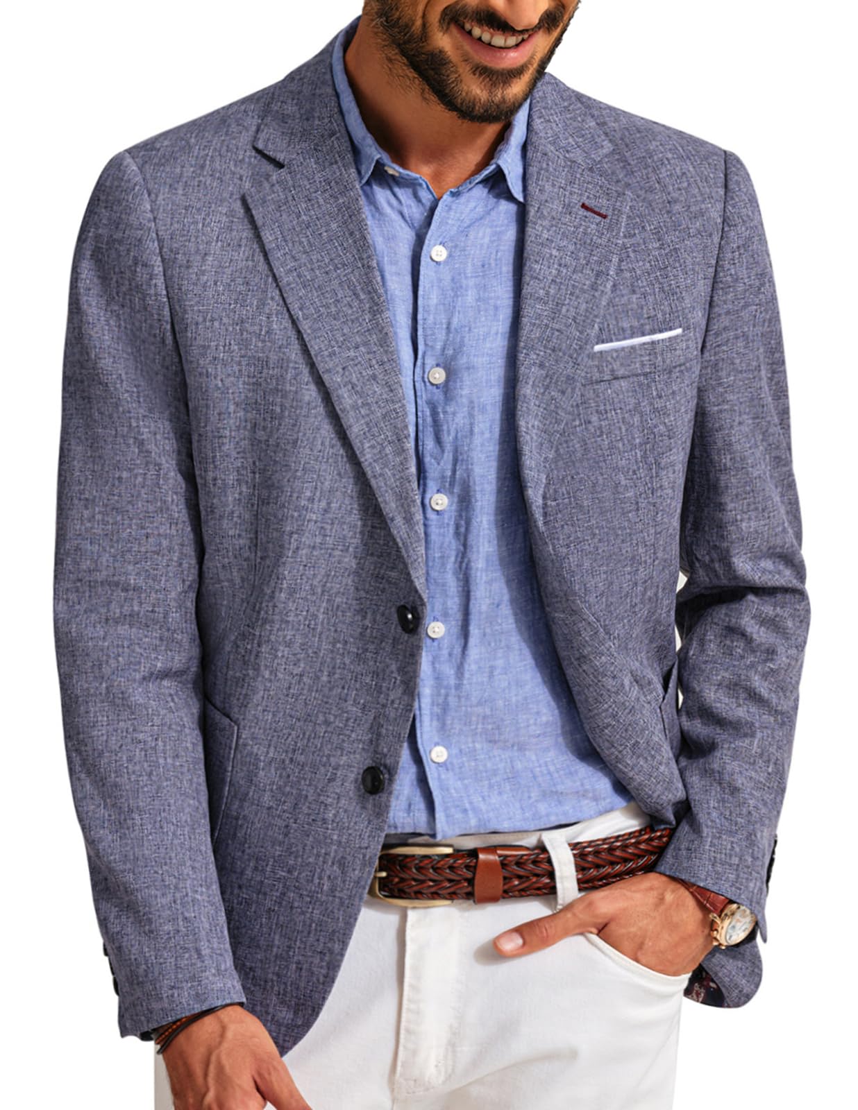 PJ PAUL JONES Mens Casual Sport Coats Two Buttons Lightweight Business Sport Blazer